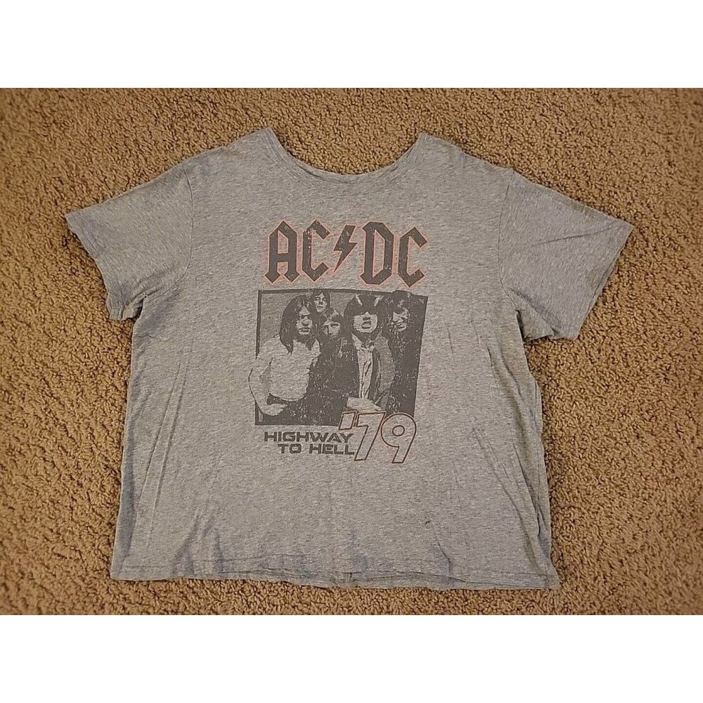 AC/DC Highway to Hell 79 T-Shirt Womens X-Large Gray Shirt